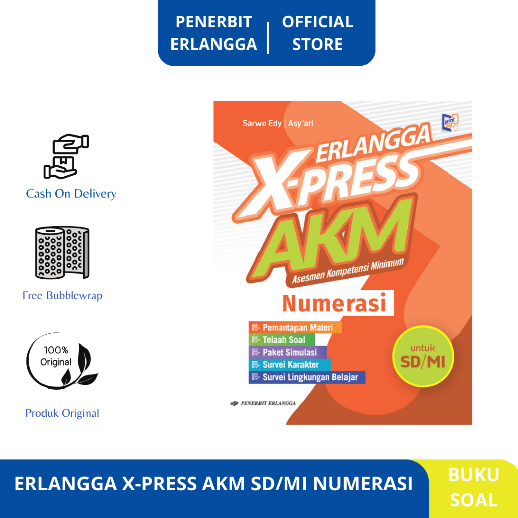 Jual Buku Soal Erlangga X Press Akm Sd Mi Numerasi Erlangga Shopee