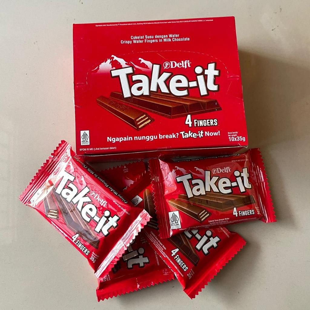 Jual Delfi Take It Fingers Milk Gram Box Isi Coklat Wafer