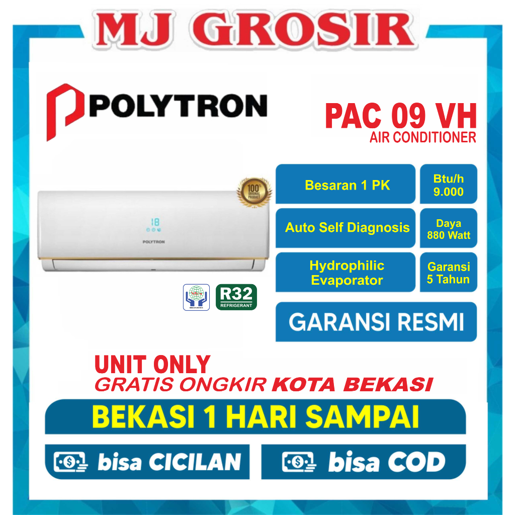 Jual AC POLYTRON PAC 09 VH 1 PK R32 NEUVA ICE DELUXE 2 UNIT ONLY