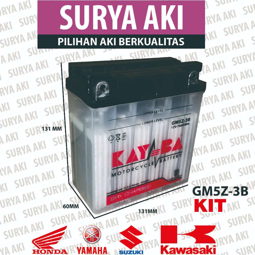 Jual Aki Motor KAYABA GM5Z 3B Original DRY Motor LEGENDA GRAND PRIMA