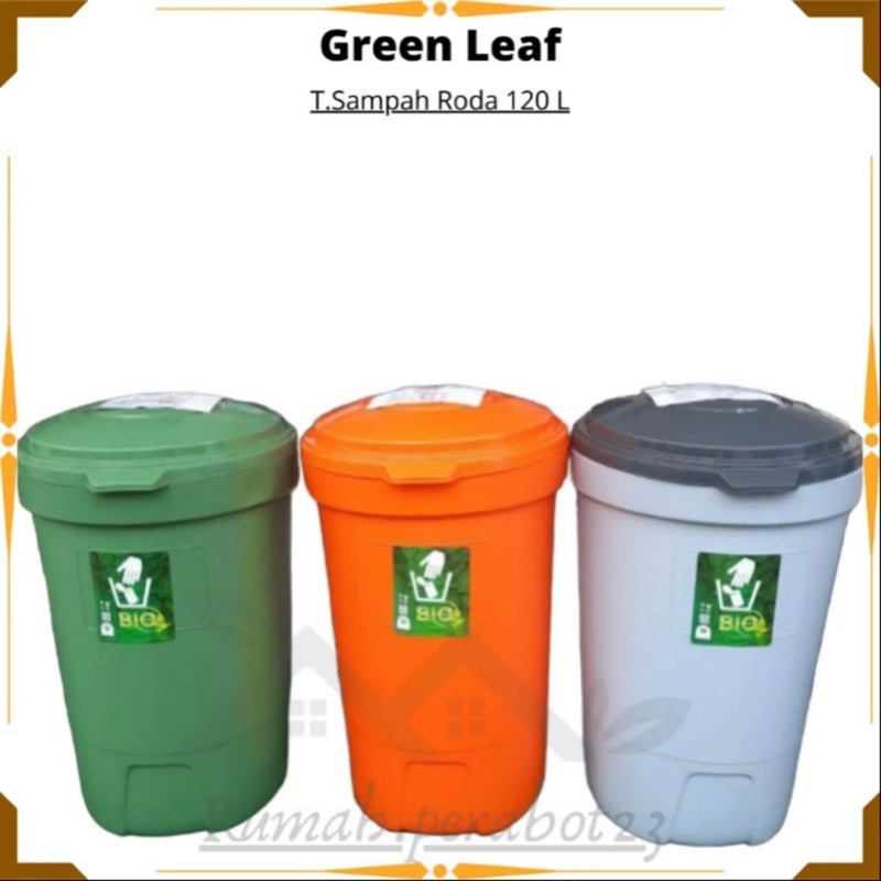 Jual KHUSUS INSTAN GREEN LEAF Tempat Sampah 120 Liter Roda Green Leaf