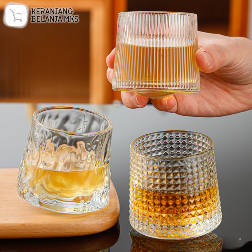 Jual GELAS CANGKIR KACA SPINNING WHISKEY COGNAC WINE GLASS CUP 150ml