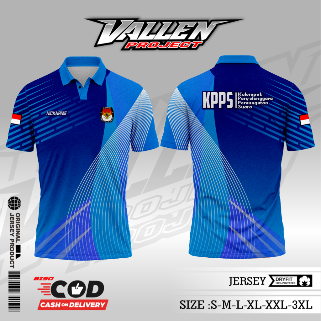 Jual JERSEY WANGKY KERAH KANCING BAJU KAOS KPPS KELOMPOK PENYELENGGARA