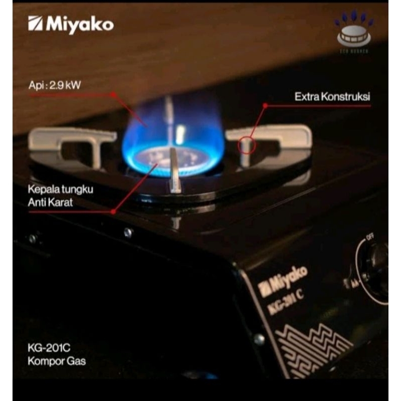 Jual Kompor Gas Miyako KG 201C Kompor Gas 1 Tungku Miyako KG 201 C