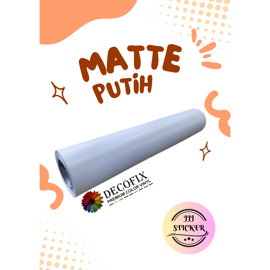 Jual Stiker Skotlet Putih Matte Putih Doff Merk Decofix 45cm X 15m