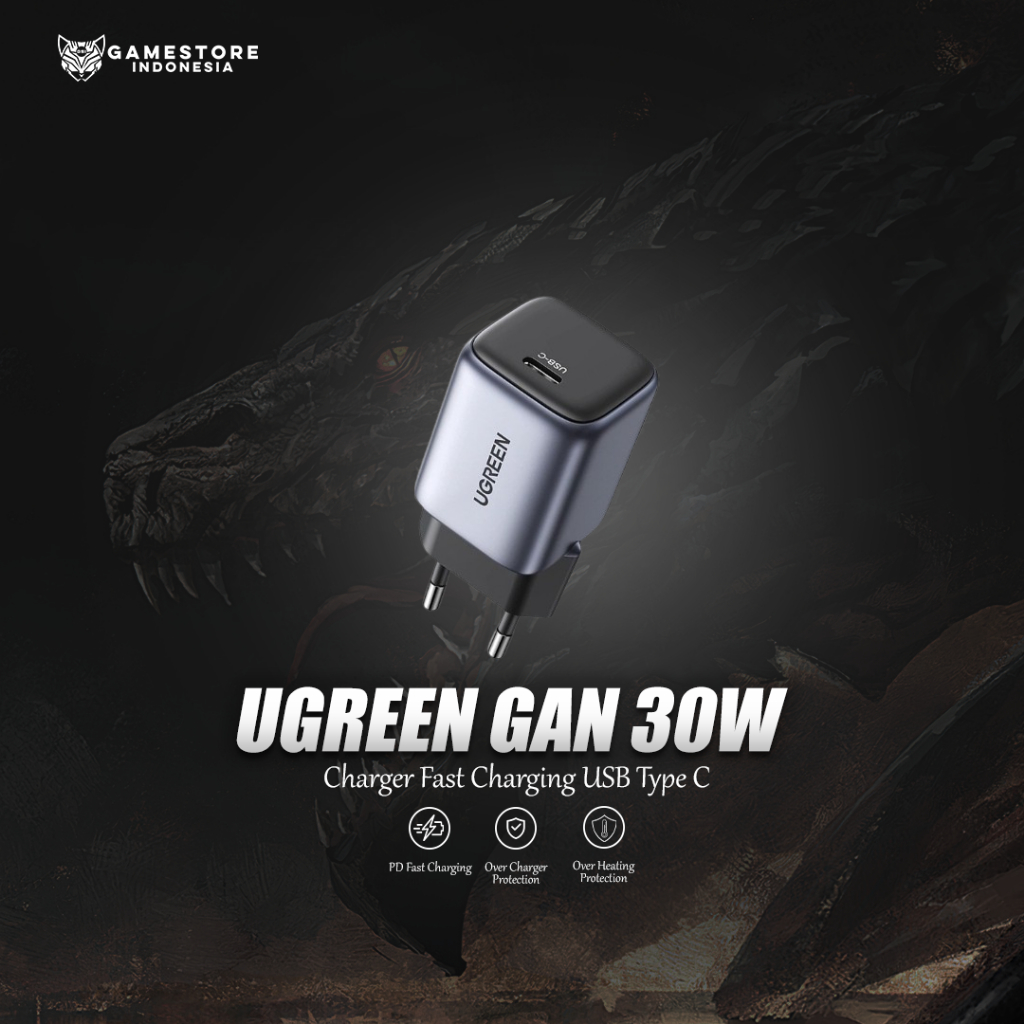 Jual Kepala Charger UGREEN Adaptor GaN 30W Type C PD Fast Charging