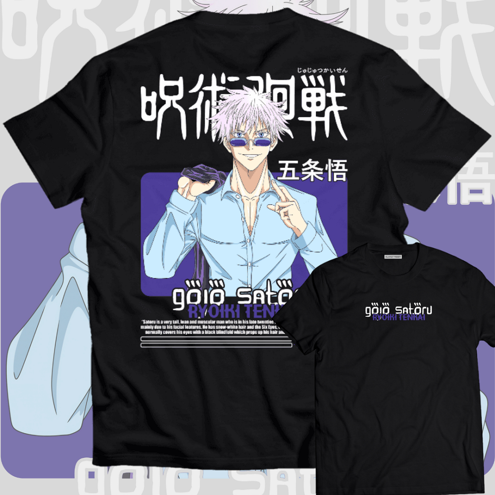 Jual BAJU ANIME GOJO SATORUV2 JUJUTSU KAISEN 024JKV2 T Shirt Anime