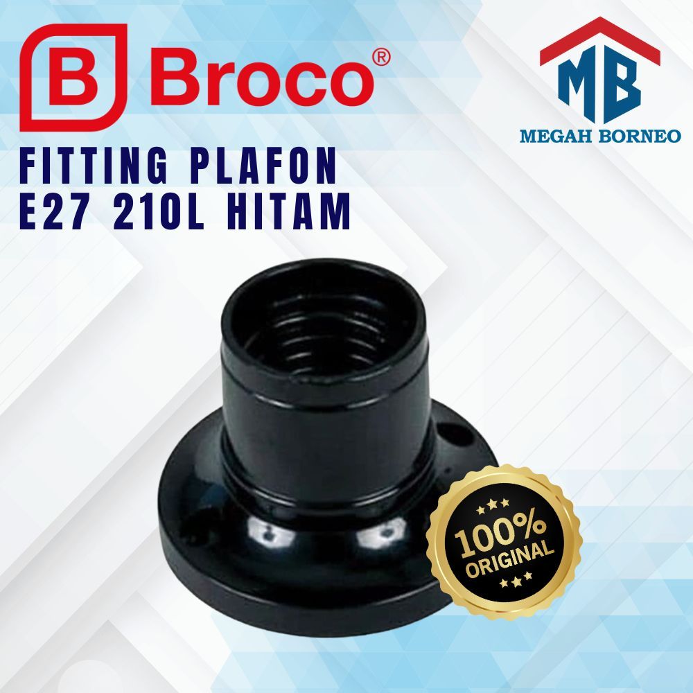 Jual Fitting Tempel Plafon Bulat Hitam E Broco L Shopee