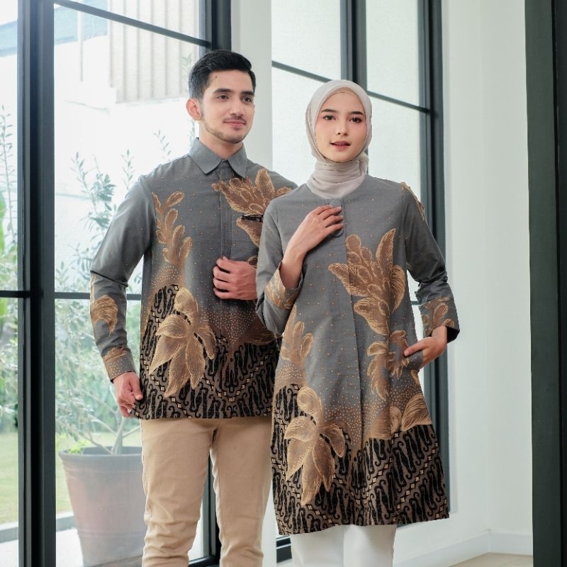 Jual Dharma Artanti Kemeja Tunik Batik Lengan Panjang Lapis Trikot