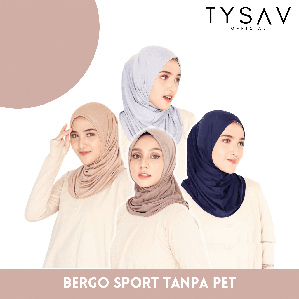 Jual Tysav Hijab Bergo Sport Mini Tanpa Pet Topi Jilbab Olahraga