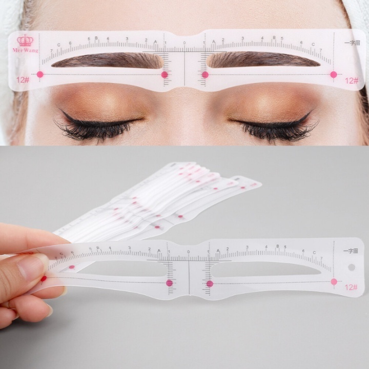 Jual Cetakan Alis Set 12 Model Tali Eyebrow Template Ruler Shopee