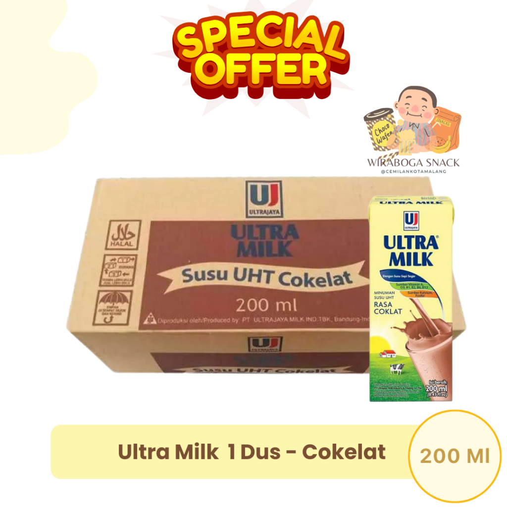 Jual Ultra Milk Susu UHT 200 Ml 1 KARTON Isi 24 KHUSUS GOSEND DAN GRAB