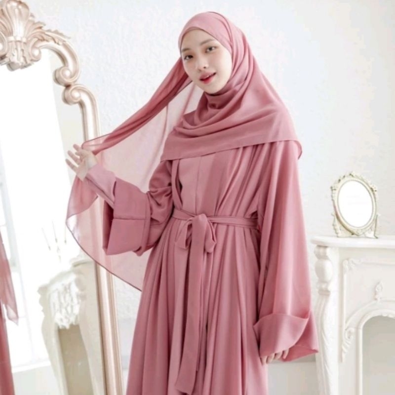 Jual Kf Abaya Medina Turkey Arab Set Hijab Pashmina Terbaru Gamis