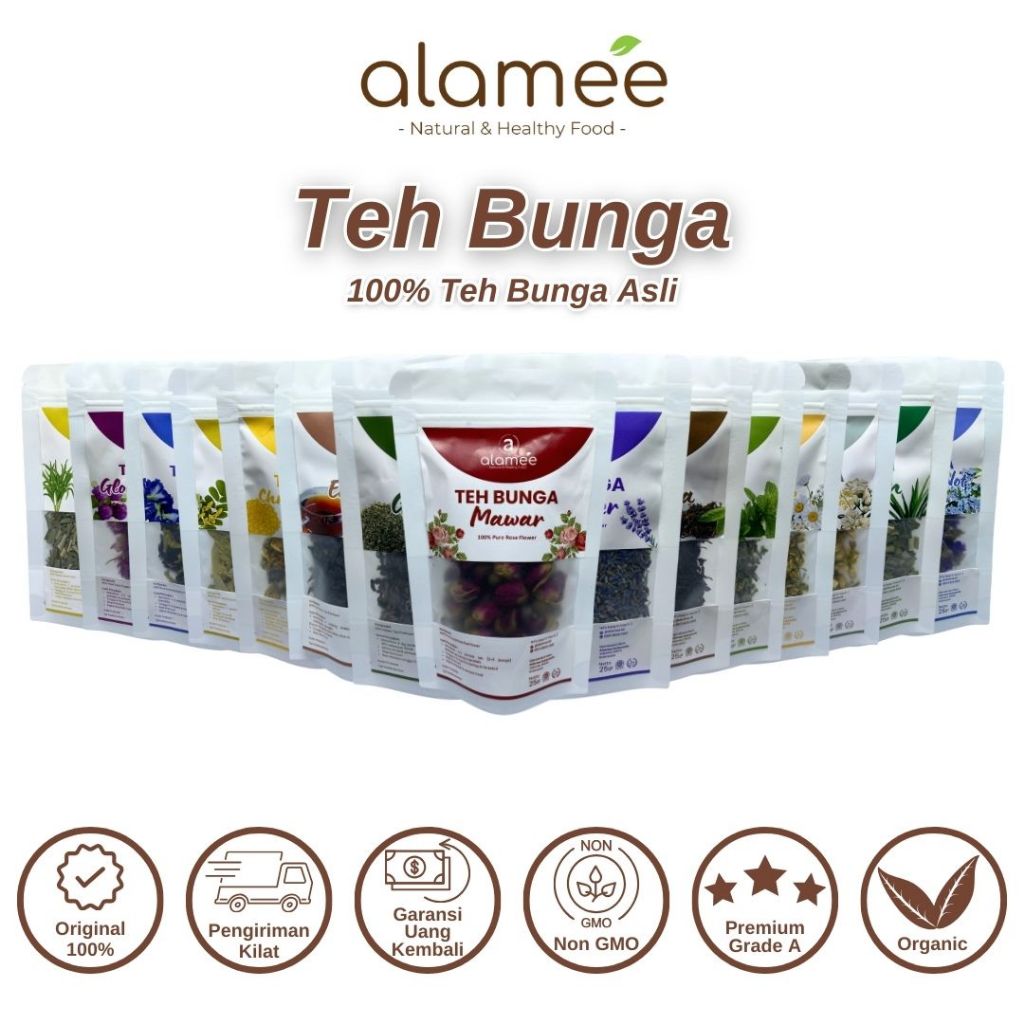 Jual Teh Hijau Green Tea Daun Jati Cina Chamomile Bunga Telang Flower