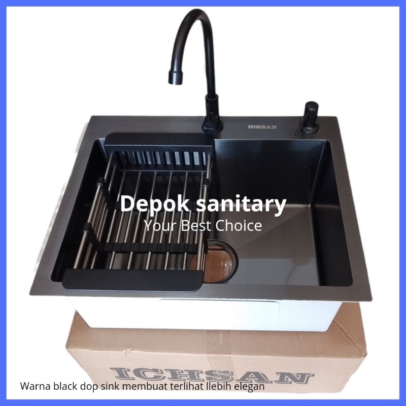 Jual KITCHEN SINK BAK CUCI PIRING HITAM BLACK 5040 5243 FULL STAINLESS