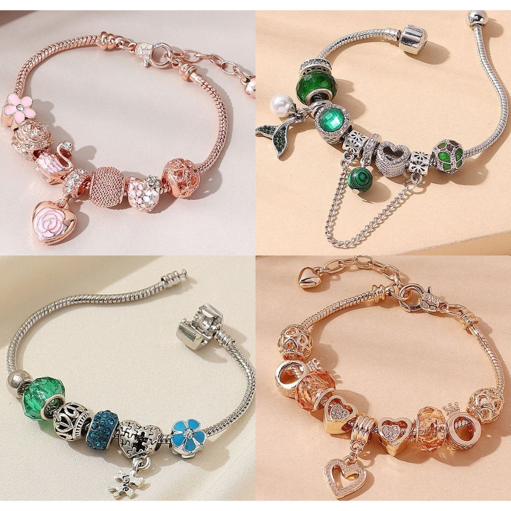 Jual Gl Gelang Gamora Rose Gold Charms Terbaru Serut Titanium Steel