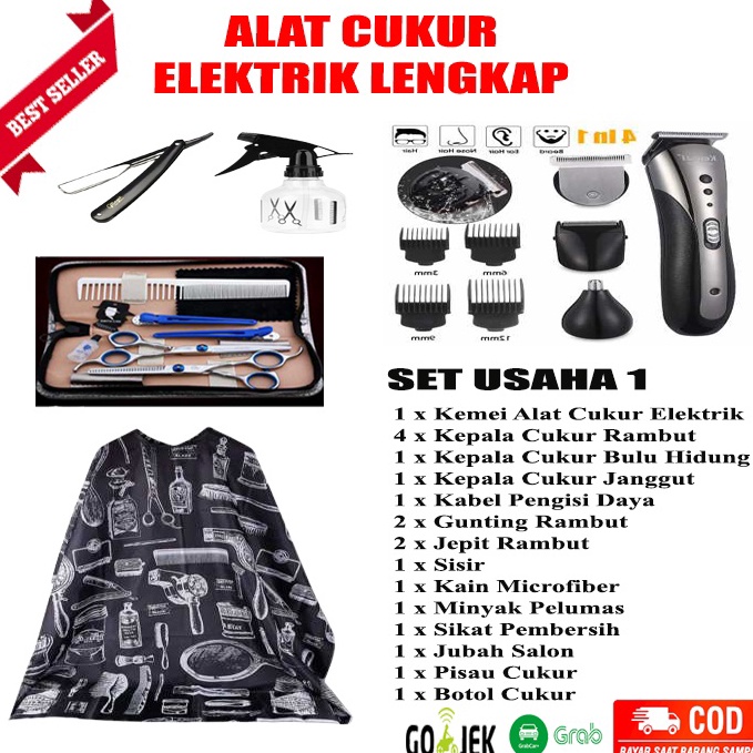 Jual Discount Cod Paket Alat Cukur Elektrik Gunting Rambut Gunting