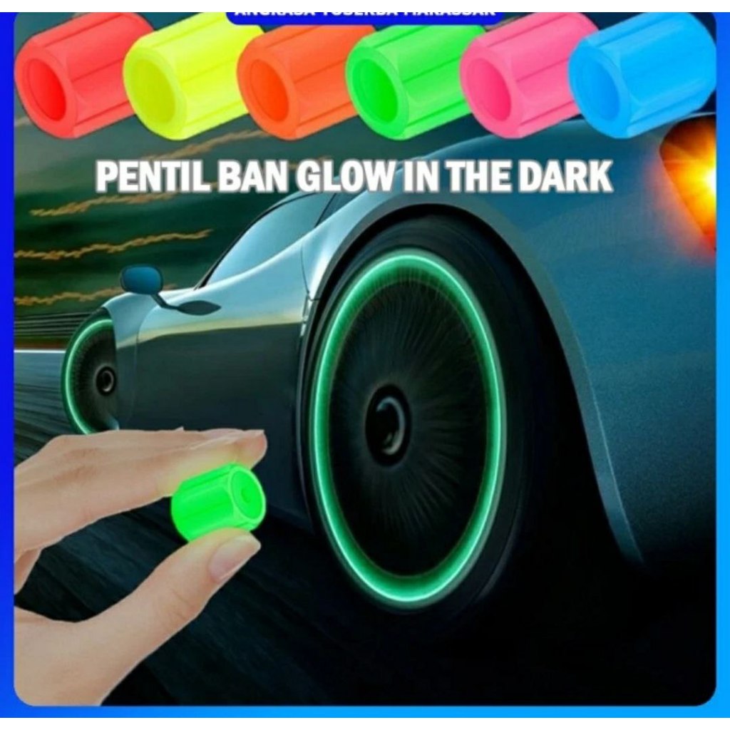 Jual Tutup Pentil Ban Mobil Motor Sepeda Roda Glow In The Dark Glowing