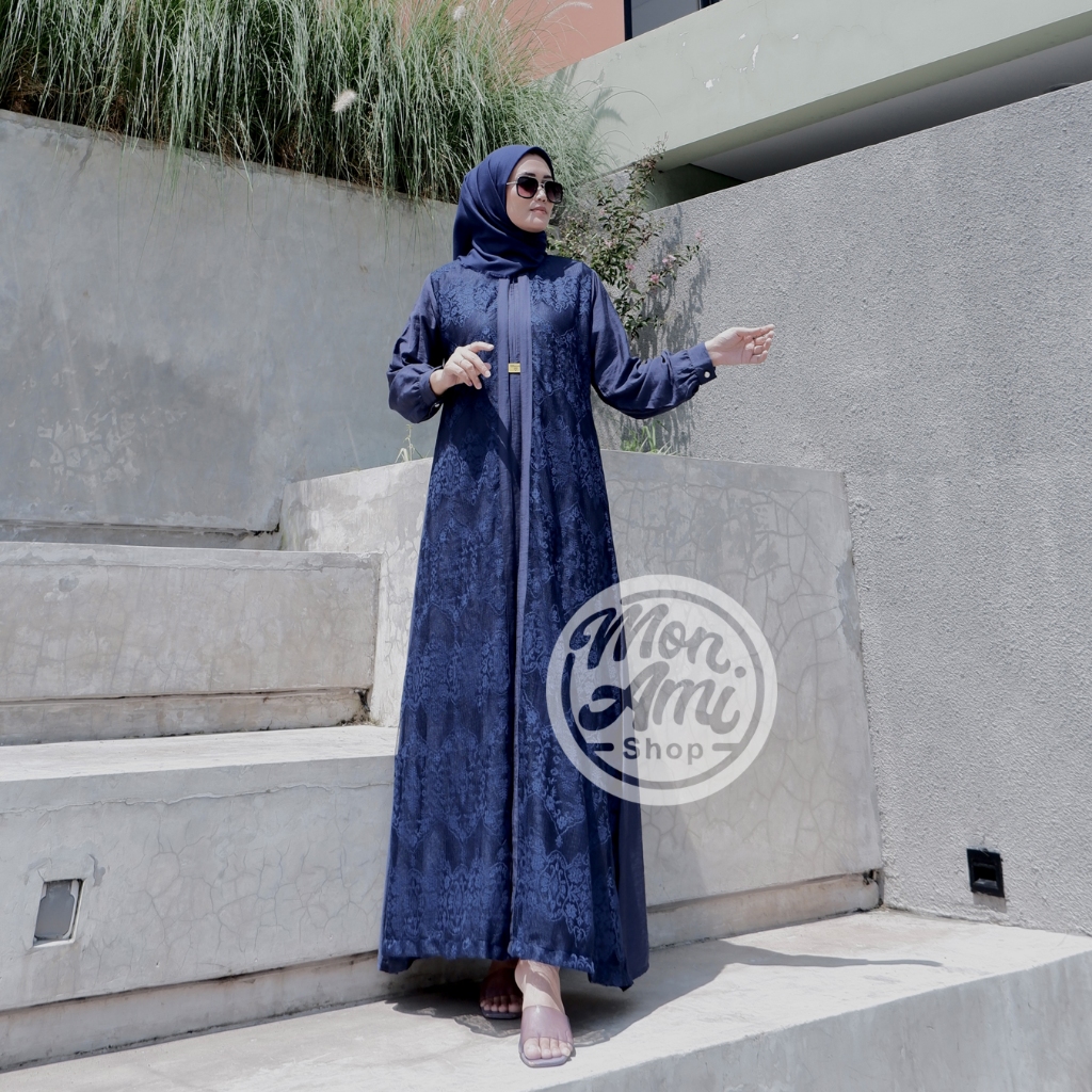 Jual Zoyya Dress Maxi Gamis Pesta Kondangan Elegan Mewah Kombinasi Polo