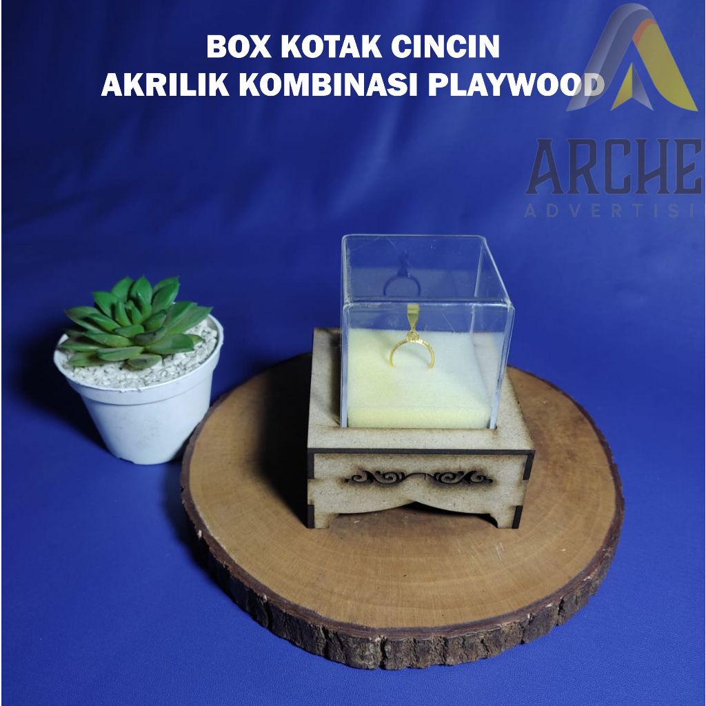 Jual BOX KOTAK CINCIN AKRILIK KOMBINASI PLAYWOOD Shopee Indonesia