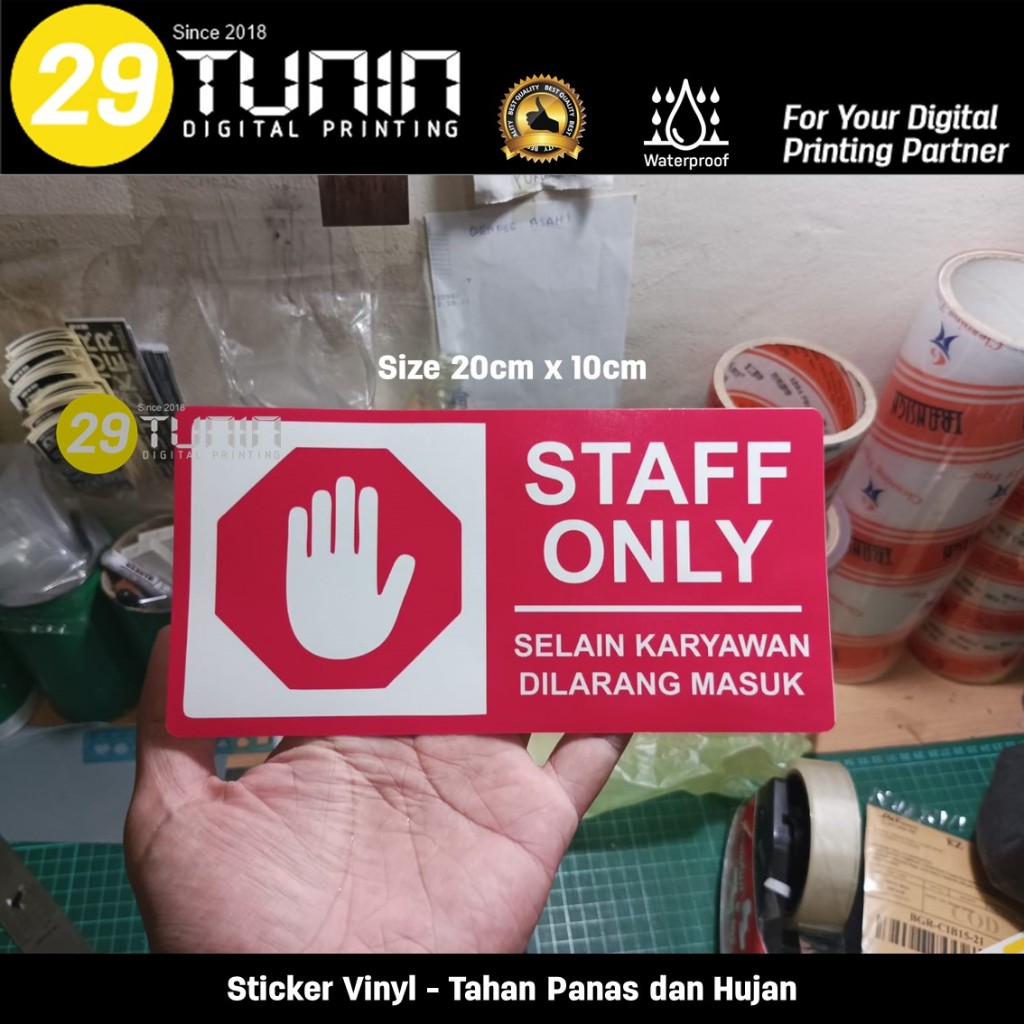 Jual Sticker Vinyl Sign Staff Only Dilarang Masuk Shopee Indonesia