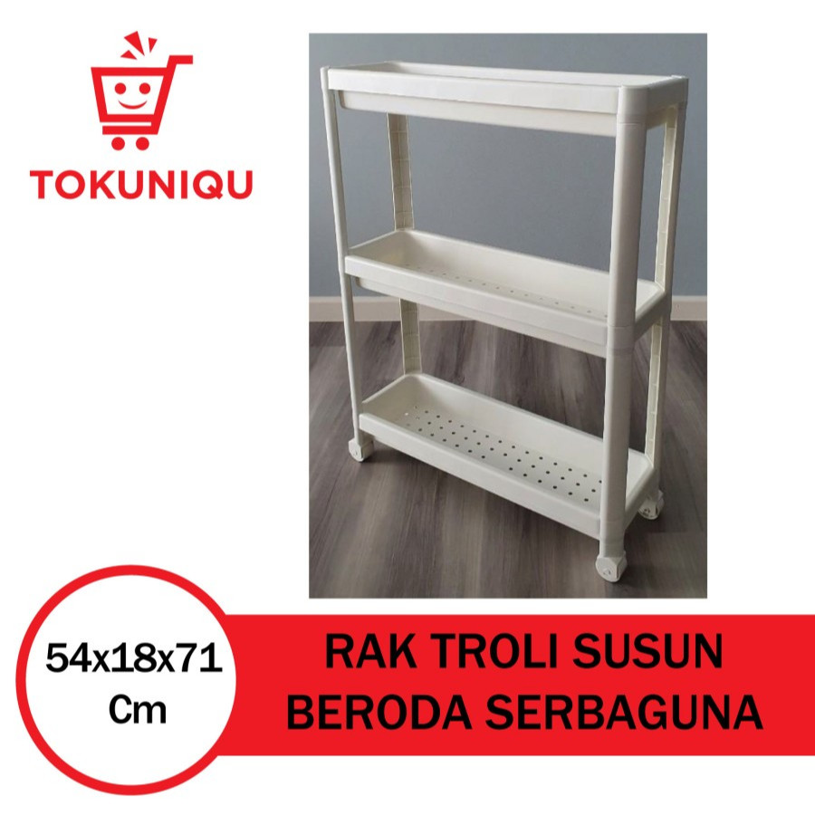 Jual Rak Sempil Troli Susun Rak Beroda 3 Tingkat Rak Penyimpanan