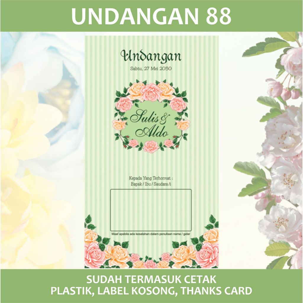 Jual Undangan Pernikahan Aesthetic Rustic Cantik Elegan Murah Simpel