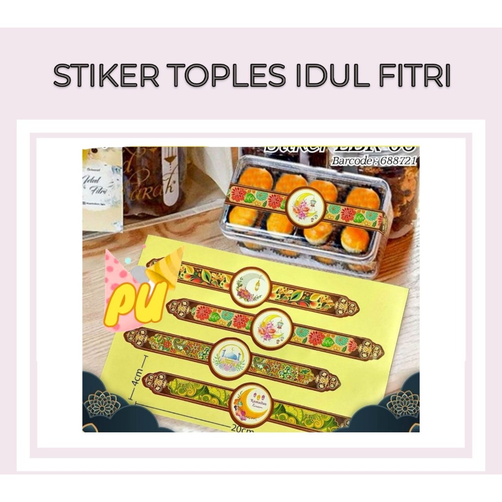 Jual STIKER TOPLES IDUL FITRI Stiker Segel Toples Kue Lebaran