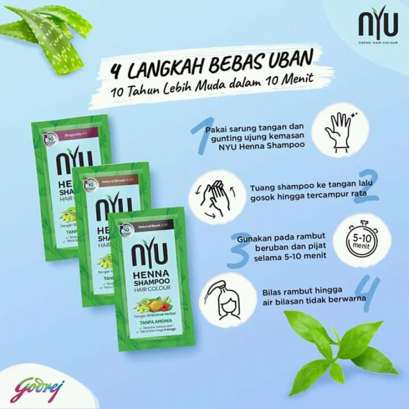 Jual NYU Henna Shampoo Hair Colour Sampo Pewarna Rambut Sachet