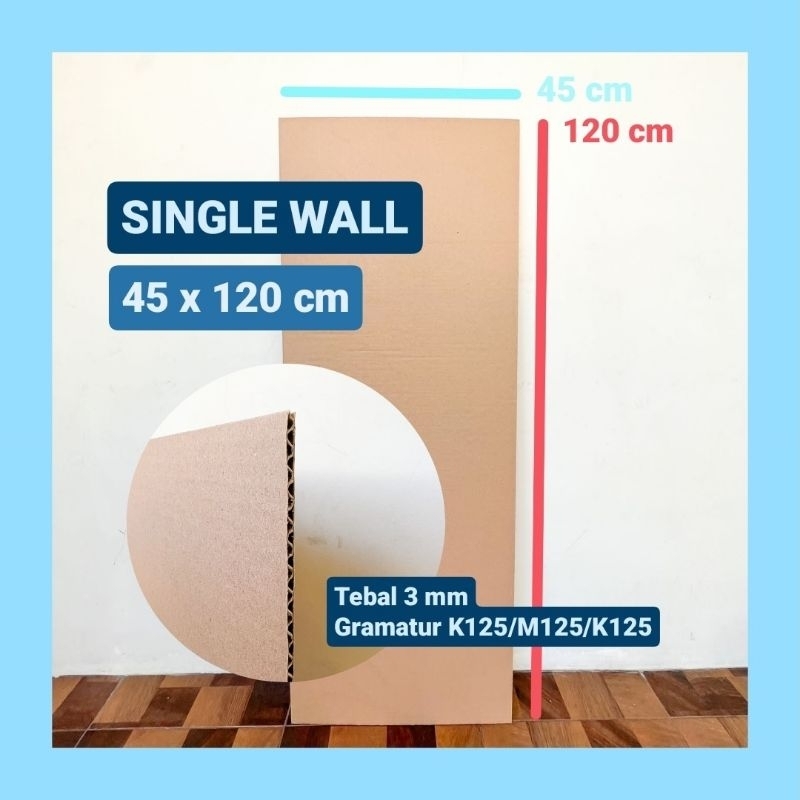 Jual Kardus Lembaran Single Wall 45 X 120 Cm Tebal 3mm Karton Sheet