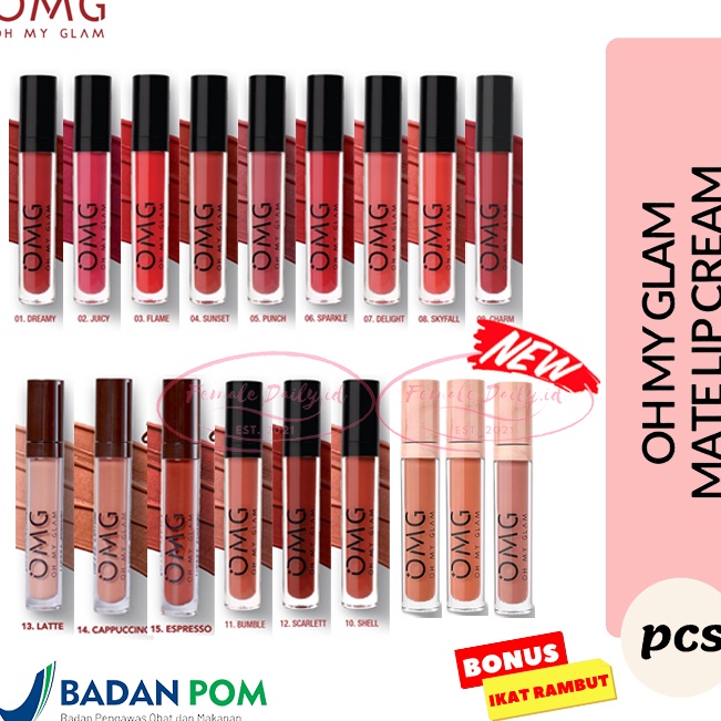 Jual Baru Populer Omg Oh My Glam Matte Kiss Lip Cream Gr Lipcream Omg