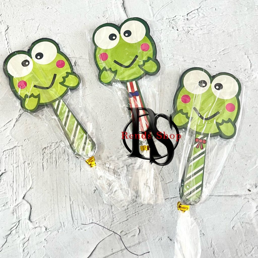 Jual Souvenir Isi Kaca Gagang Karakter Motif Keroppi Kodok