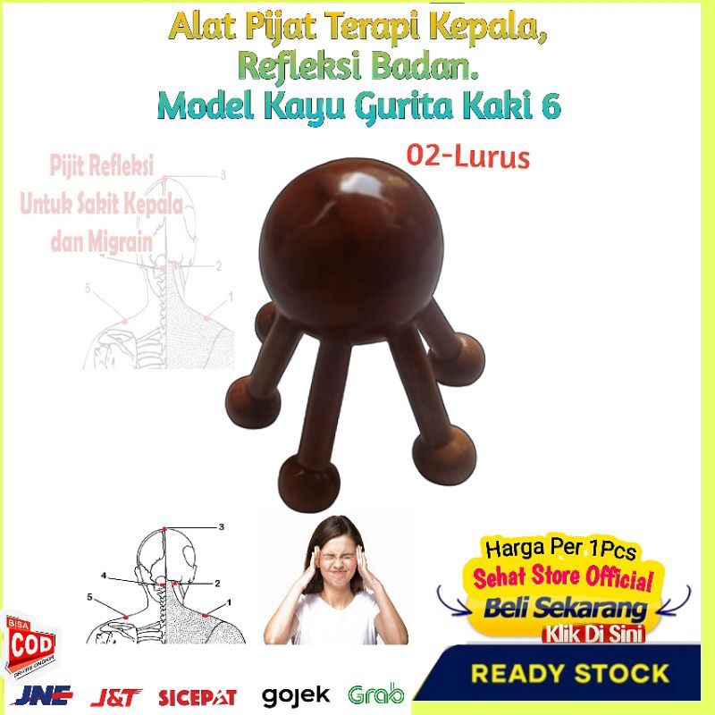 Jual Alat Pijat Kayu Gurita Cumi Kaki Terapi Tradisional Refleksi