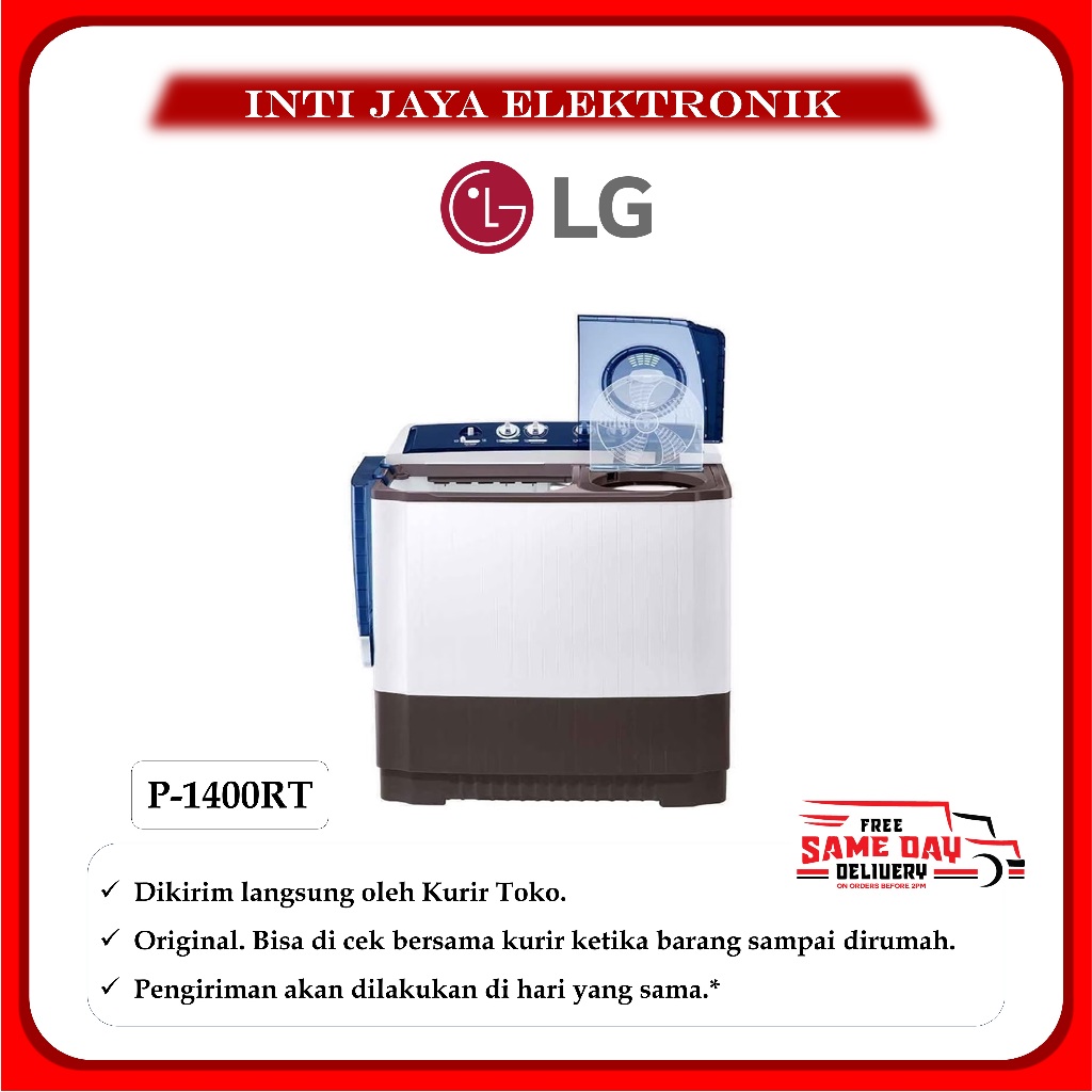 Jual MESIN CUCI LG 14KG 2 TABUNG P1400RT 14 KG LG P1400 RT P 1400 RT P