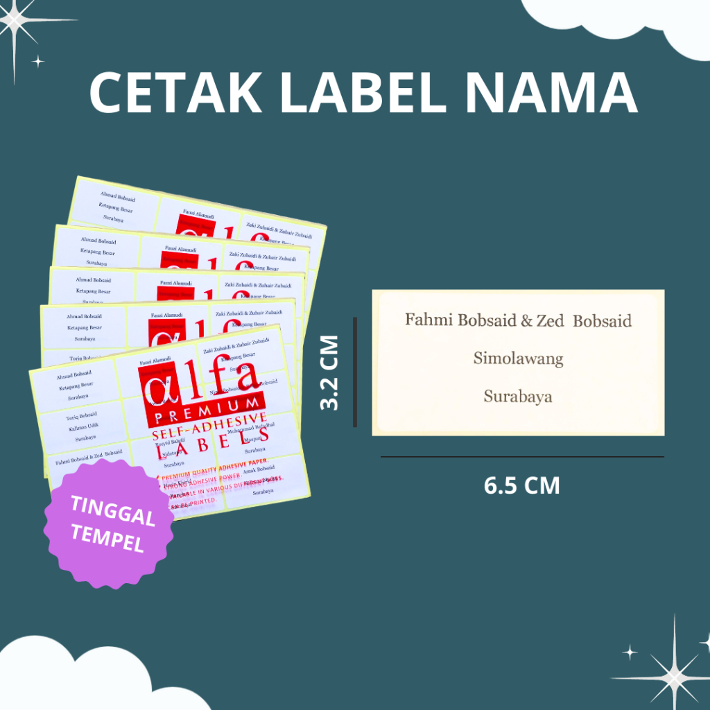 Jual Label Nama Undangan Label Cetak Undangan Label Stiker