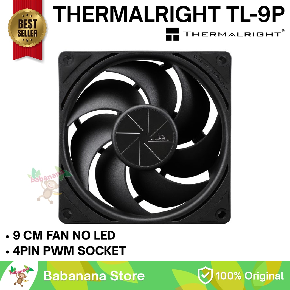 Jual Thermalright TL 9P FAN 9CM PWM 4PIN BLACK COOLER PC CASING KIPAS 9