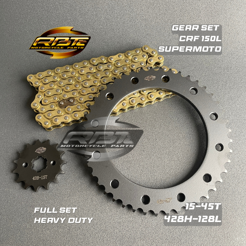 Jual GEAR GIR SET GIR PAKET CRF 150L SUPERMOTO 15T 49T 45T 428H