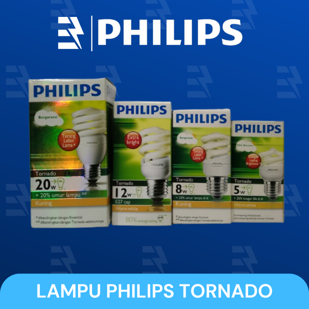 Jual Lampu Spiral Philiips Tornado Watt Warna Kuning Shopee