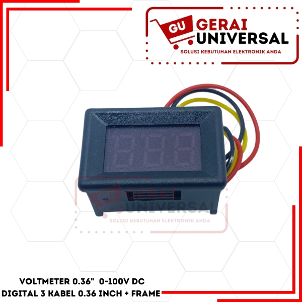 Jual Voltmeter 0 36 0 100V DC Digital 3 Kabel 0 36 Inch Frame