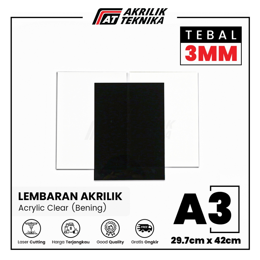 Jual Acrylic Sheet Lembaran Akrilik Clear Bening Hitam Putih A Mm