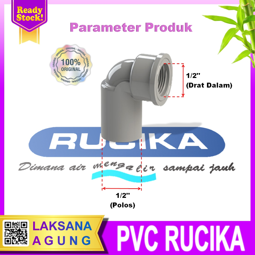 Jual Faucet Elbow Rucika Aw Knee Drat Pvc Rucika Inch