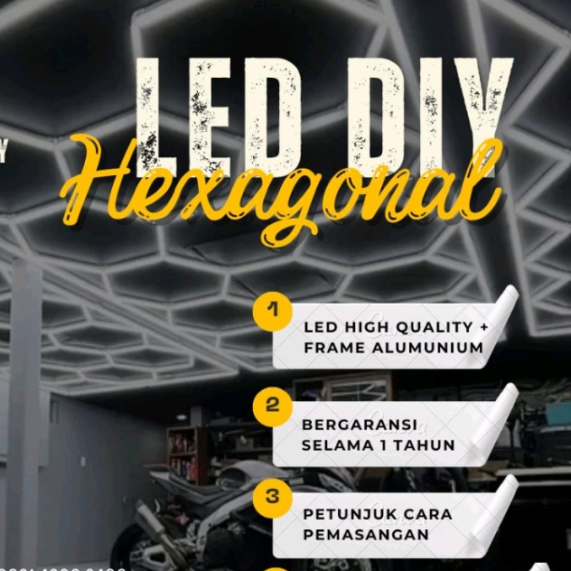 Jual Lampu Diy Car Workshop Detailing Ceiling Led T Hexagon Shopee