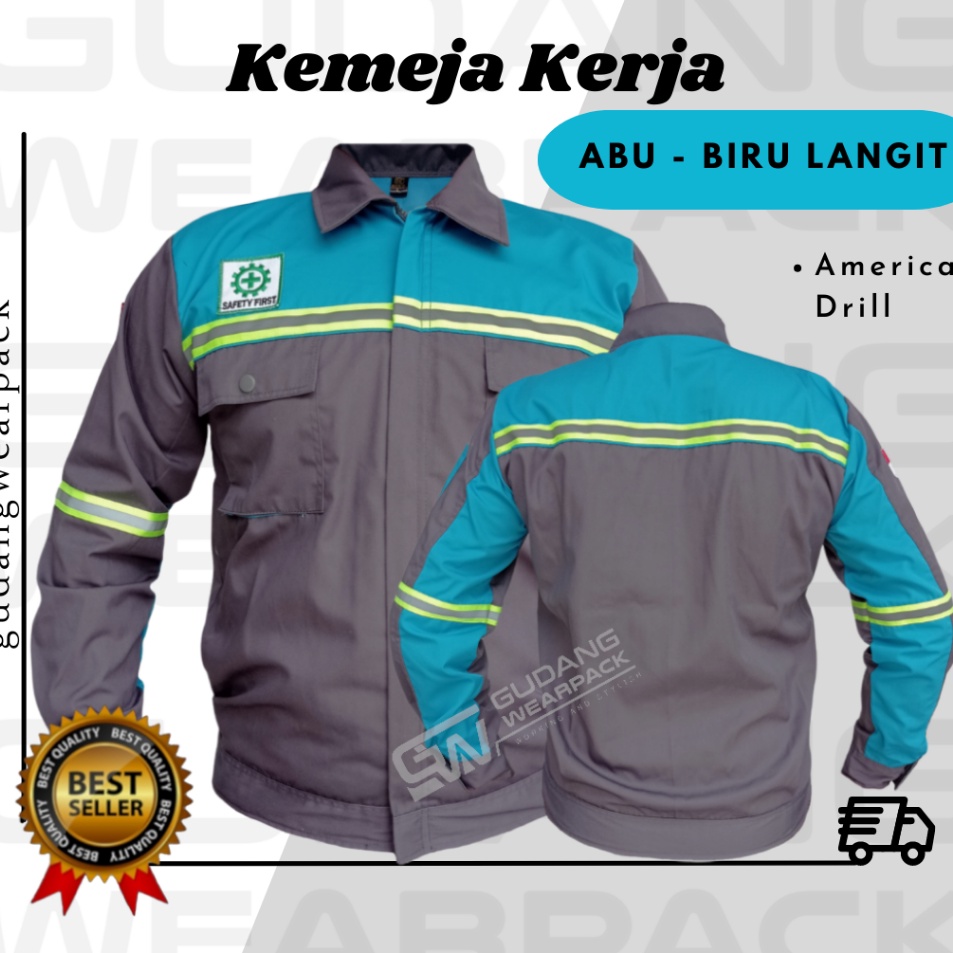 Jual Best Product Gudang Wearpack Baju Kerja Seragam Proyek Warna Abu