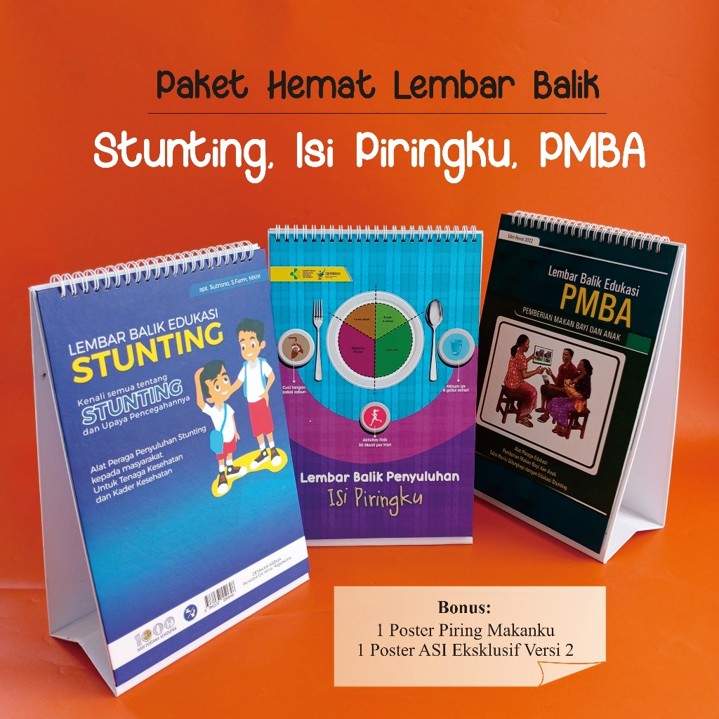 Jual Paket Lembar Balik Stunting Isi Piringku Pmba Bonus Poster