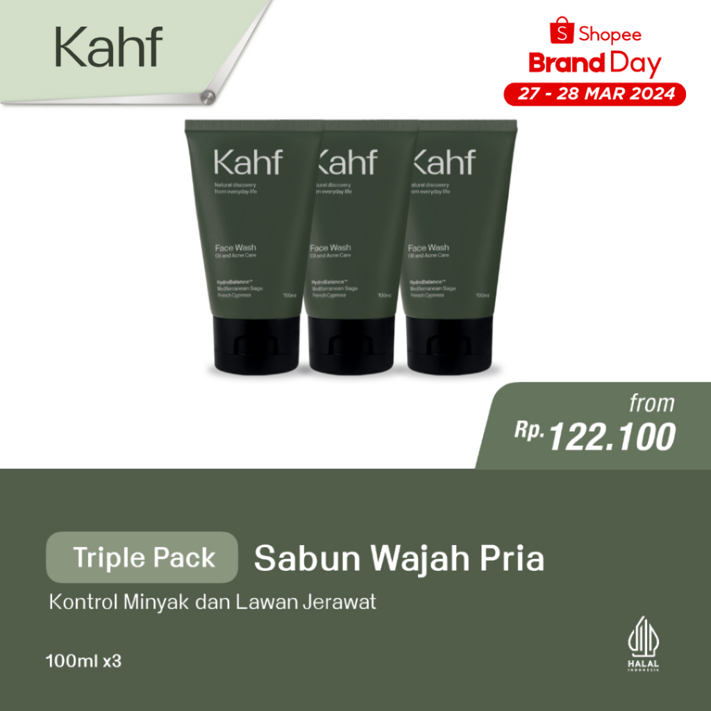 Jual Kahf Oil And Acne Care Face Wash Ml Triple Pack Sabun