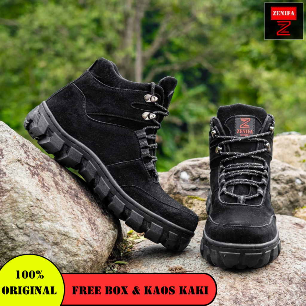 Jual Sepatu Safety Pria Ujung Besi Boots Original Zenifa Darxkler