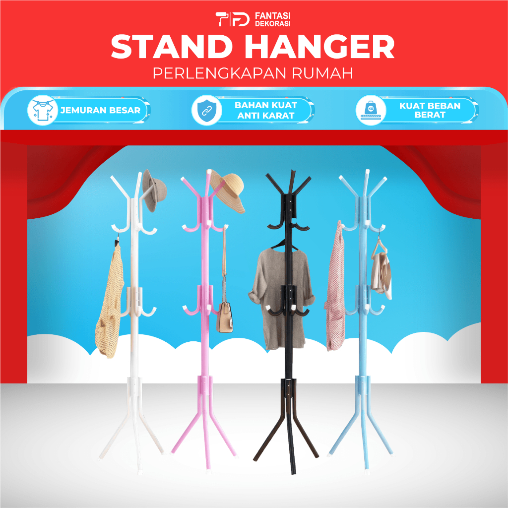 Jual Stand Hanger Gantungan Baju Stand Hanger Topi Hanger Portable