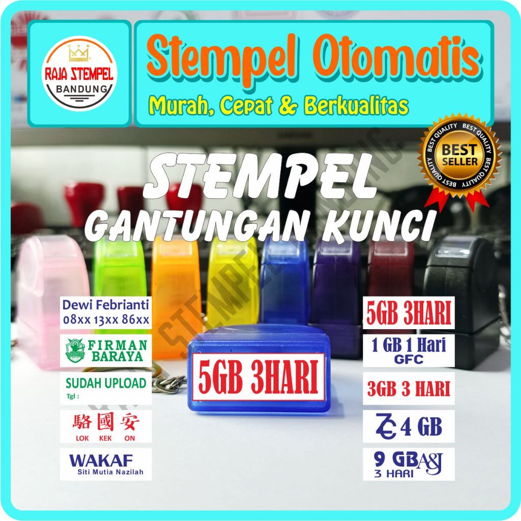 Jual STEMPEL GANTUNGAN KUNCI FLASH OTOMATIS I STAMPLE KECIL MINI BIDAN