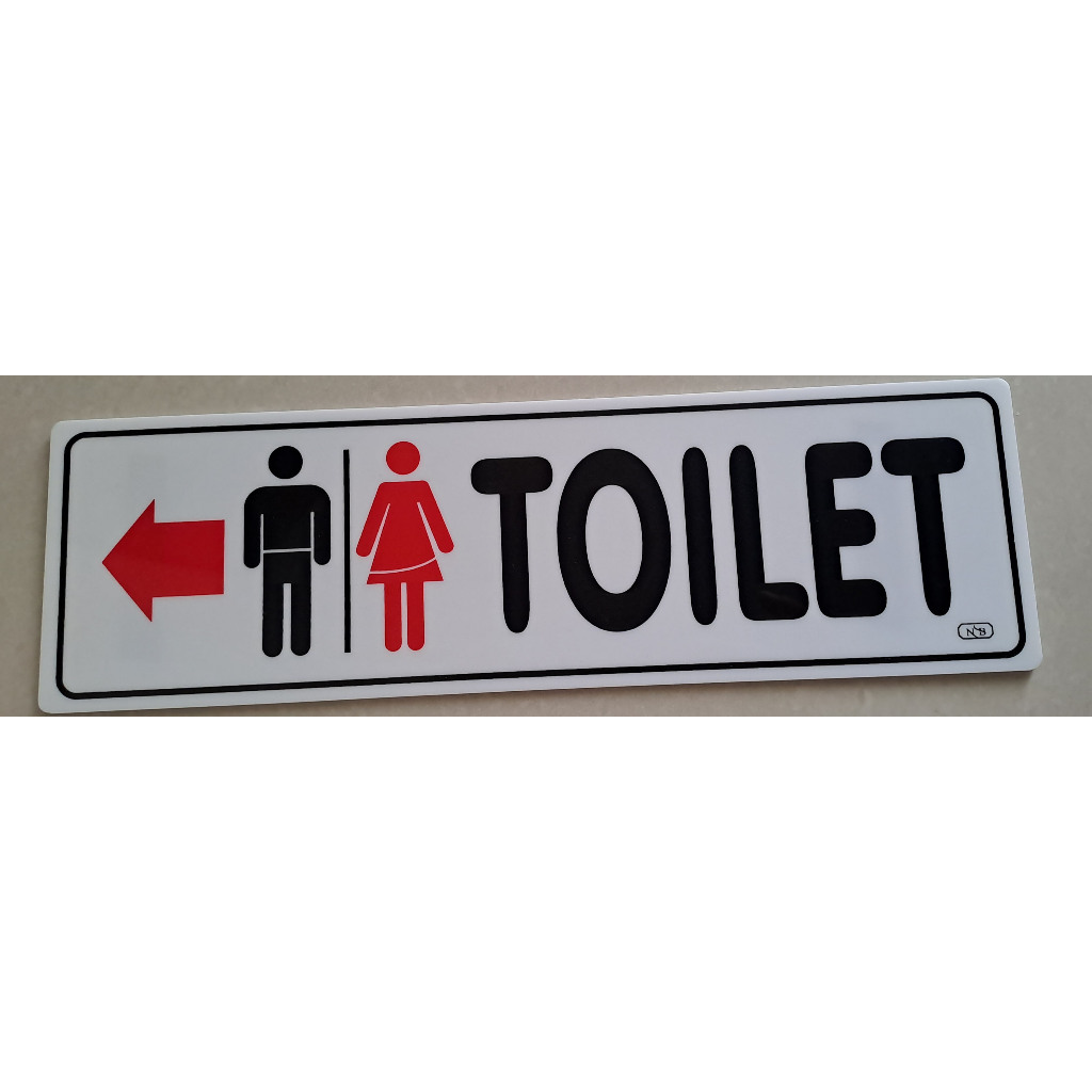 Jual Sign Label Acrylic Label Akrilik Besar Toilet Kiri 9x30cm