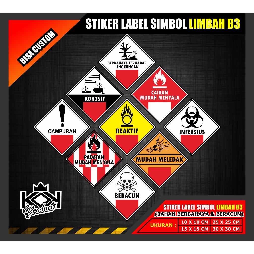 Jual Stiker Safety Limbah B Stiker Simbol Label K Stiker Beracun